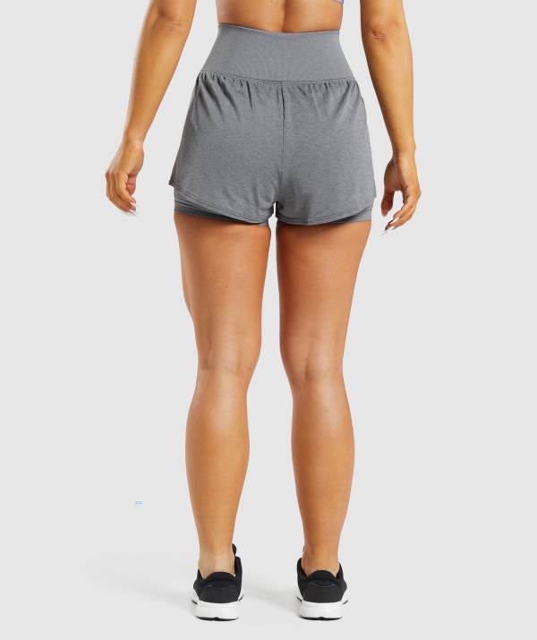 Damske Šortky Gymshark Vital Seamless 2.0 2-in-1 Siva | GQ3675982